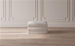Weybridge Heathered Ivory Performance Ottoman - Upholstered to Floor|