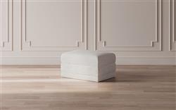 Weybridge Heathered Ivory Performance Ottoman - Upholstered to Floor|