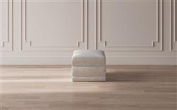 Weybridge Heathered Ivory Performance Ottoman - Upholstered to Floor|