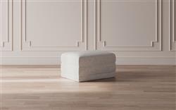 Weybridge Heathered Ivory Performance Ottoman - Upholstered to Floor|