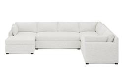 Weybridge Heathered Ivory Performance U-Chaise Sectional - Left Chaise - 142&quot;|