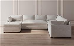 Weybridge Heathered Ivory Performance U-Chaise Sectional - Left Chaise - 142&quot;|
