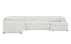 Weybridge Heathered Ivory Performance U-Chaise Sectional - Right Chaise - 142&quot;|
