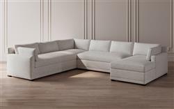 Weybridge Heathered Ivory Performance U-Chaise Sectional - Right Chaise - 142&quot;|