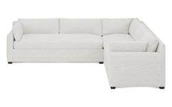 Weybridge Heathered Ivory Performance Corner Sectional - Left End - 123"|