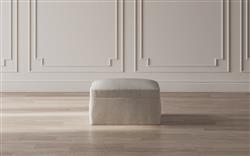 Weybridge Sea Salt Performance Slipcovered Ottoman|