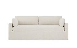 Weybridge Sea Salt Performance Slipcovered Bench Cushion Sofa - 88&quot;|
