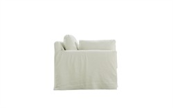 Weybridge Sea Salt Performance Slipcovered Bench Cushion Sofa - 88&quot;|