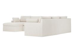 Weybridge Sea Salt Performance Slipcovered U-Chaise Sectional - Left Chaise - 142&quot;|