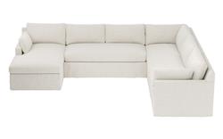 Weybridge Sea Salt Performance Slipcovered U-Chaise Sectional - Left Chaise - 142&quot;|
