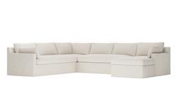 Weybridge Sea Salt Performance Slipcovered U-Chaise Sectional - Right Chaise - 142&quot;|