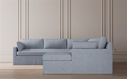 Weybridge Sea Salt Performance Slipcovered U-Chaise Sectional - Right Chaise - 142&quot;|