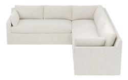 Weybridge Sea Salt Performance Slipcovered Corner Sectional - Left End - 110&quot;|