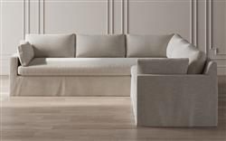 Weybridge Sea Salt Performance Slipcovered Corner Sectional - Right End - 110"|