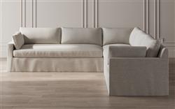 Weybridge Sea Salt Performance Slipcovered Corner Sectional - Left End - 123&quot;|
