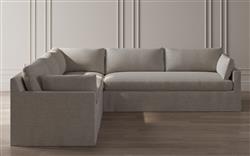Weybridge Sea Salt Performance Slipcovered Corner Sectional - Right End - 123"|
