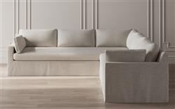 Weybridge Sea Salt Performance Slipcovered Corner Sectional - Right End - 123"|