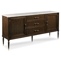 Melrose French Country White Marble Mink Wood Sideboard|