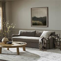 Aurelia Broadway Coffee Linen Sofa - 96"W|