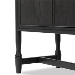 Bari Cracked Smoked Black Oak Bar Cabinet|