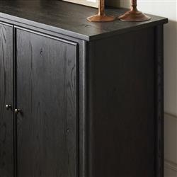 Bari Cracked Smoked Black Oak Bar Cabinet|