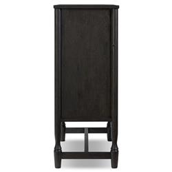 Bari Cracked Smoked Black Oak Bar Cabinet|