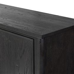 Bari Cracked Smoked Black Oak Bar Cabinet|
