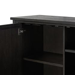 Bari Cracked Smoked Black Oak Bar Cabinet|
