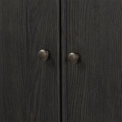 Bari Cracked Smoked Black Oak Bar Cabinet|