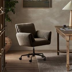 Salerno Broadway Coffee Linen Desk Chair|