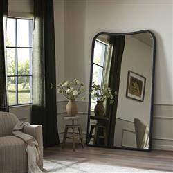 Patz Black Antique Floor Mirror|