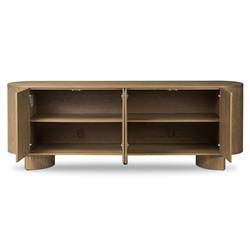 Paris Rustic Lodge Brown Oak Wood Sideboard|