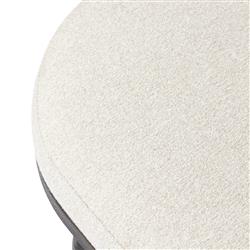 Calix French Country Off White Shearling Iron Cocktail Ottoman|