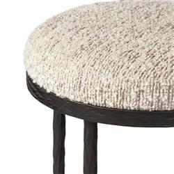 Calix French Country Cream Boucle Iron Counter Stool|
