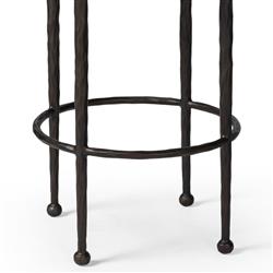 Calix French Country Cream Boucle Iron Counter Stool|