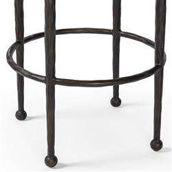 Calix French Country Cream Boucle Iron Counter Stool|