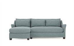 Pauline Chaise Heathered Teal Sectional - Left Chaise - 101"|
