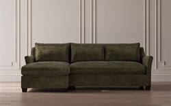 Pauline Chaise Heathered Teal Sectional - Left Chaise - 101"|