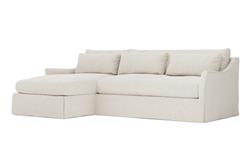 Pauline Sea Salt Performance Slipcovered Chaise Sectional - Left Chaise - 101&quot;|