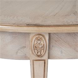 Estrella French Country Beige Wood Demilune Console Table|