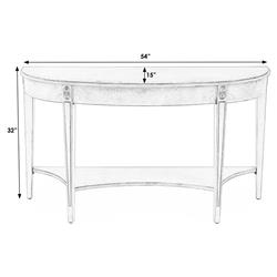 Estrella French Country Beige Wood Demilune Console Table|