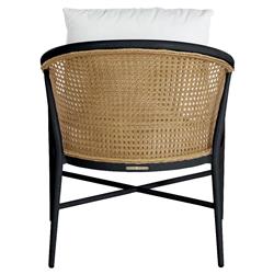 Havana Euro White Cushion Black Frame Cane Outdoor Arm Chair|
