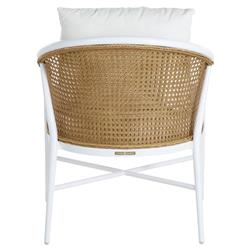 Havana Euro Performance White Frame Cane Outdoor Arm Chair|