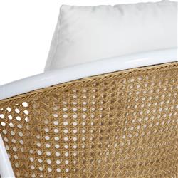 Havana Euro Performance White Frame Cane Outdoor Arm Chair|