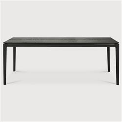 Ava Modern Classic Black Oak Rectangular Extendable Dining Table - 79"-118"|