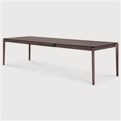 Ava Modern Classic Brown Oak Rectangular Extendable Dining Table - 79"-118"|