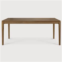 Ava Modern Classic Brown Teak Rectangular Extendable Dining Table - 71"-111"|