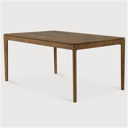 Ava Modern Classic Brown Teak Rectangular Extendable Dining Table - 71"-111"|