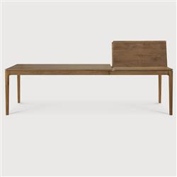 Ava Modern Classic Brown Teak Rectangular Extendable Dining Table - 71"-111"|