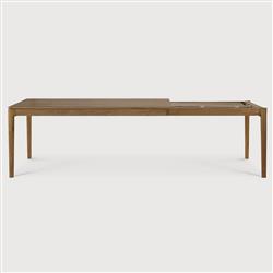 Ava Modern Classic Brown Teak Rectangular Extendable Dining Table - 71"-111"|